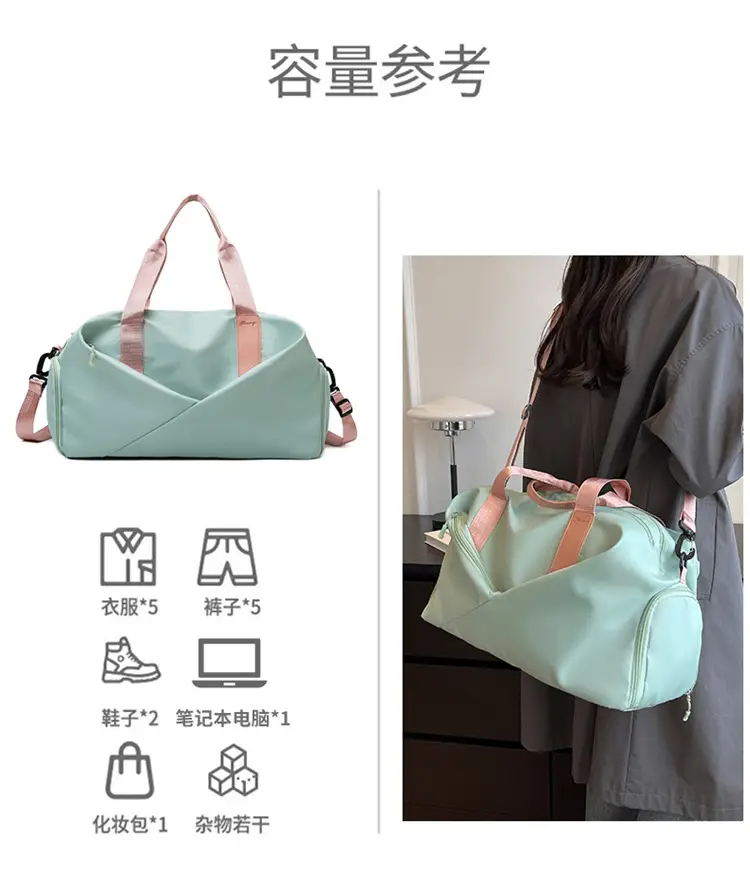 Waterproof Oxford Maternity Travel Bag Mint Blue — feature 3