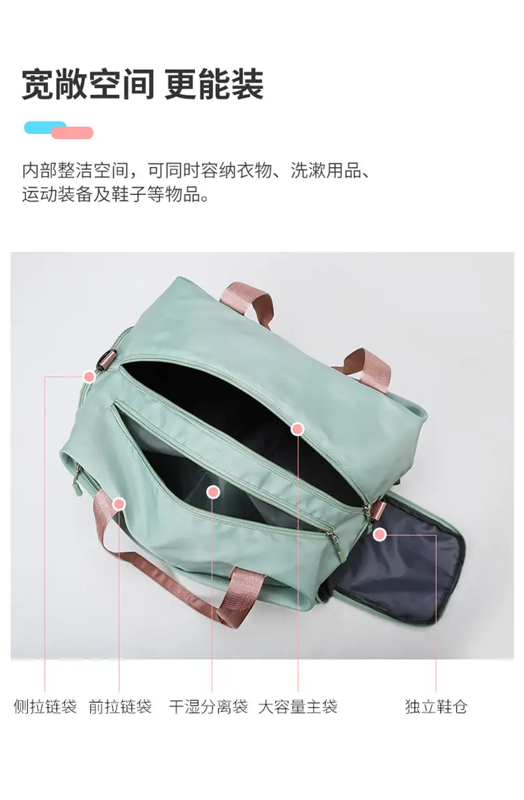 Waterproof Oxford Maternity Travel Bag Mint Blue — feature 5