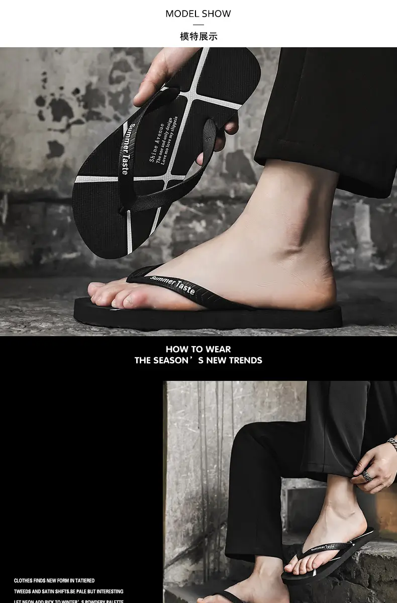 2025 Men Summer Flip Flops Black Non-Slip — feature 12
