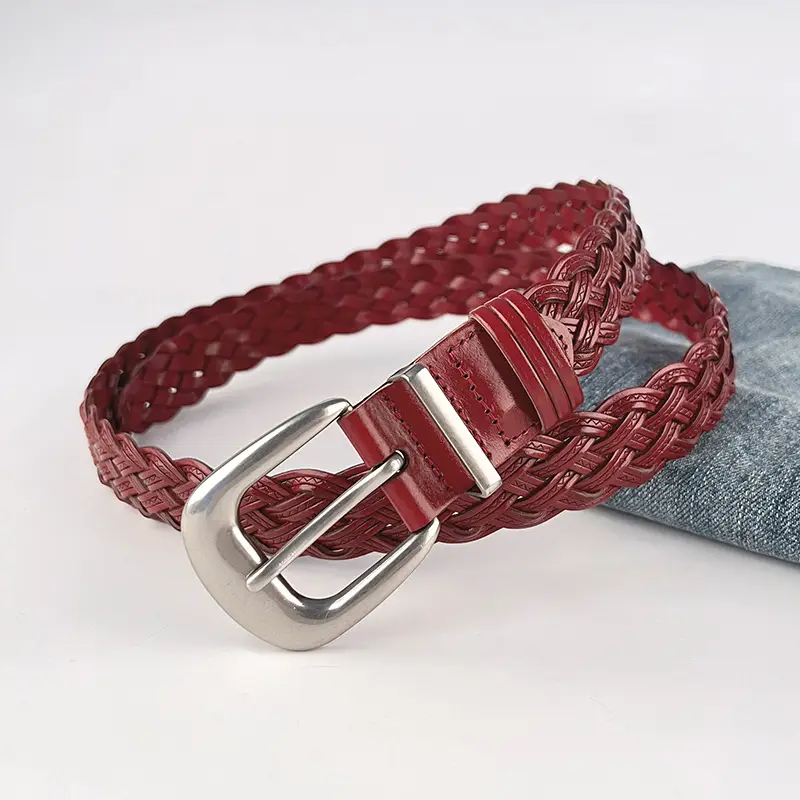 White Handwoven Belt with Retro Joker Design - Image 11
