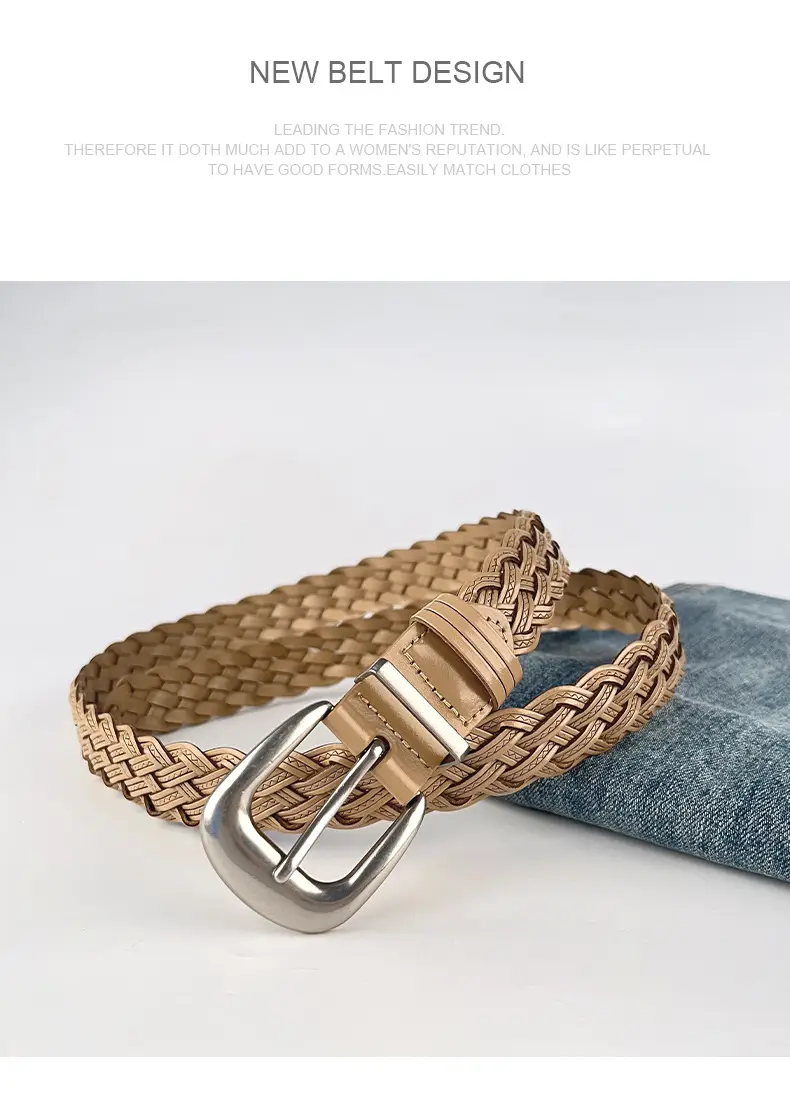 White Handwoven Belt with Retro Joker Design — feature 11