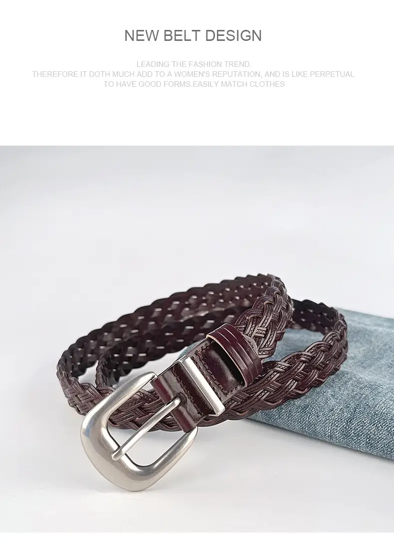 White Handwoven Belt with Retro Joker Design — feature 12