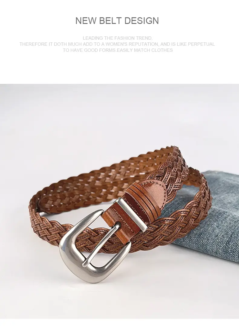 White Handwoven Belt with Retro Joker Design — feature 13