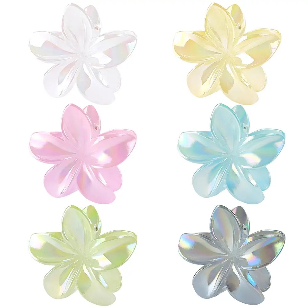 8cm Laser Egg Flower Hair Clip Pink - Image 24