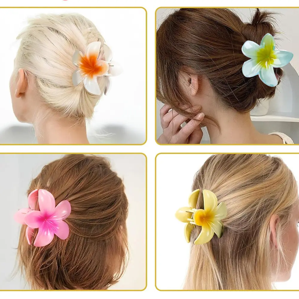 8cm Laser Egg Flower Hair Clip Pink — feature 29