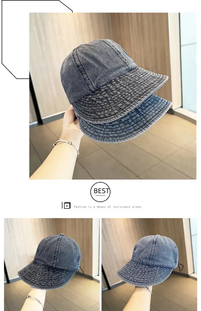 Women Denim Duck Foldable Fisherman Hat — feature 2
