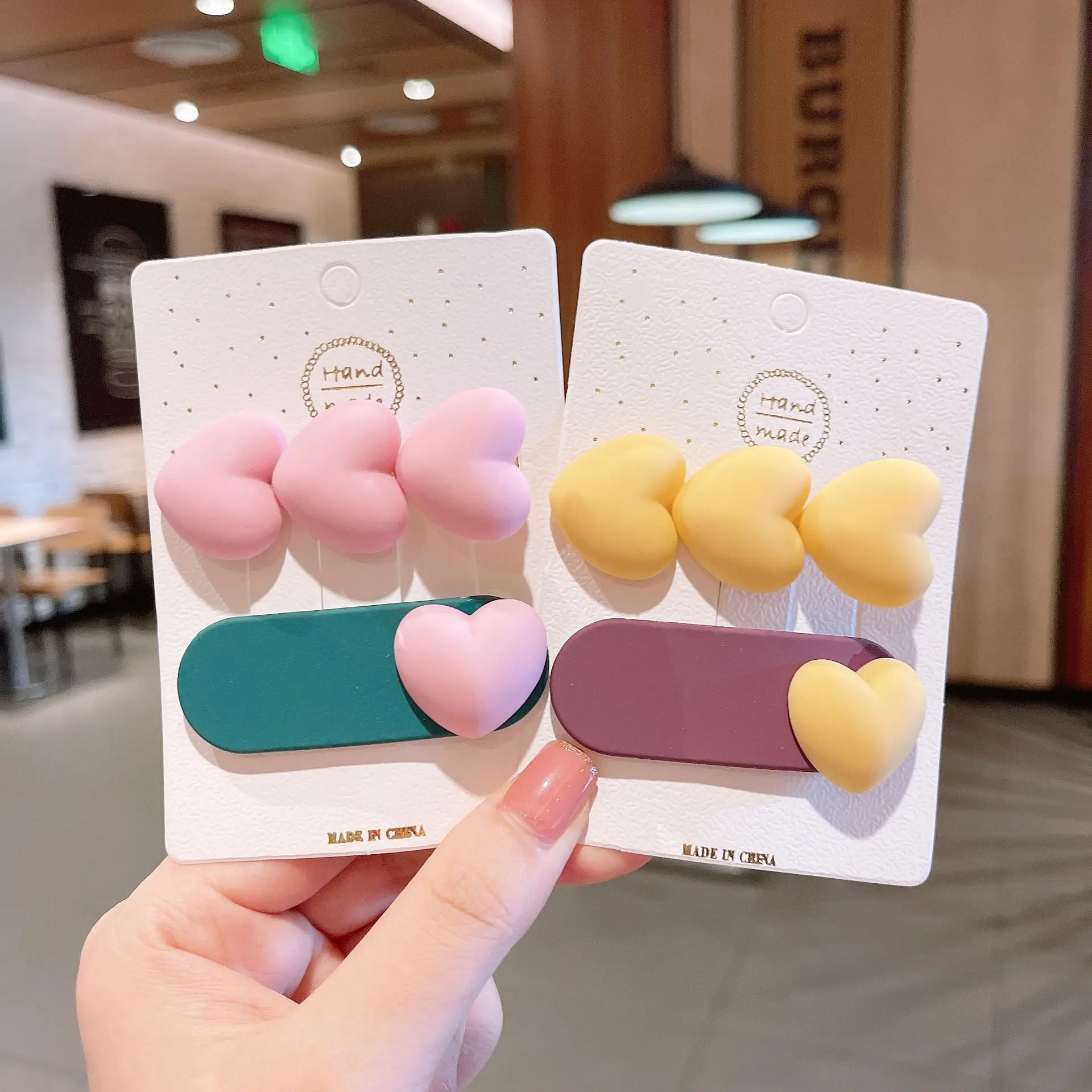 Cute Green & Orange Hair Pins for Girls Kids