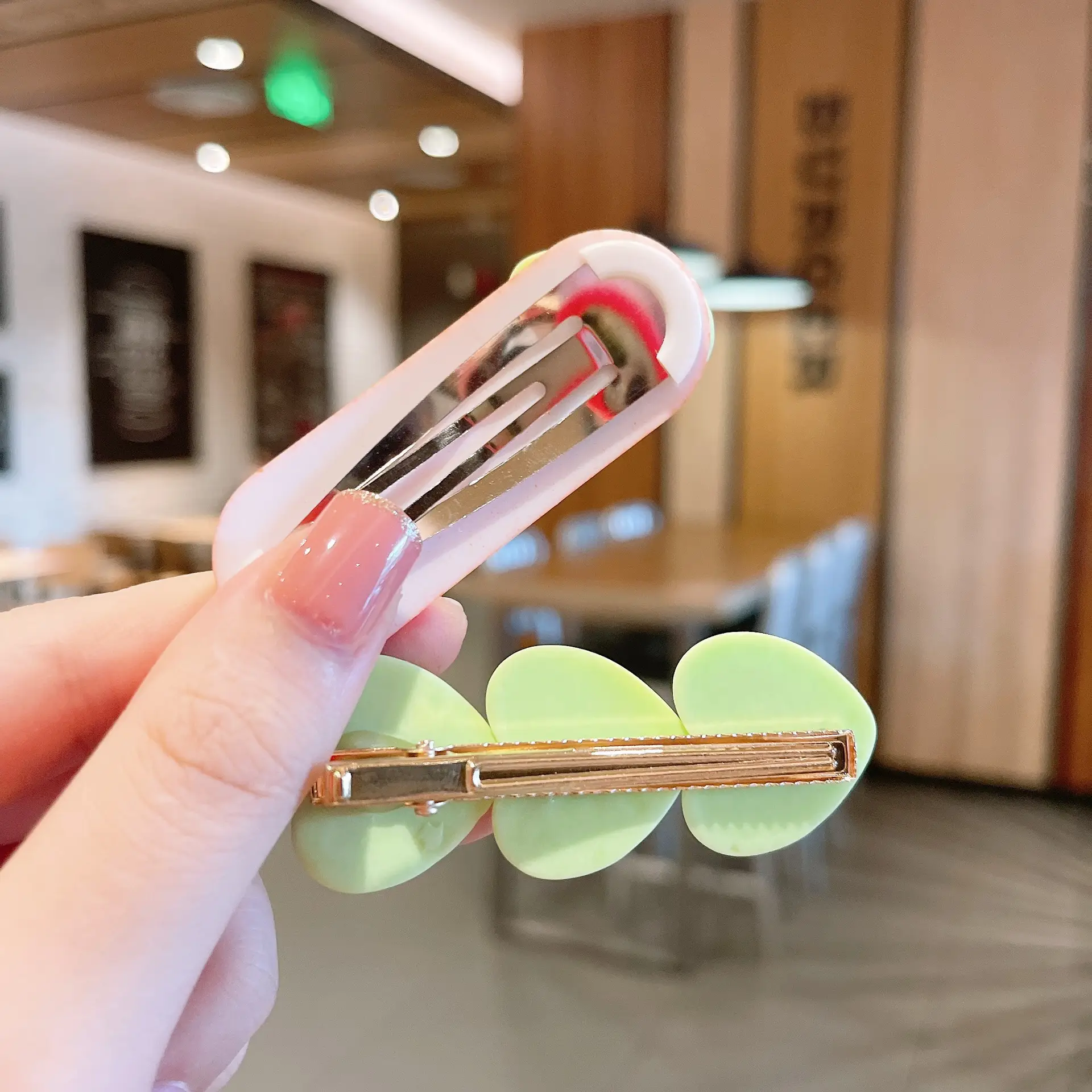 Cute Green & Orange Hair Pins for Girls Kids