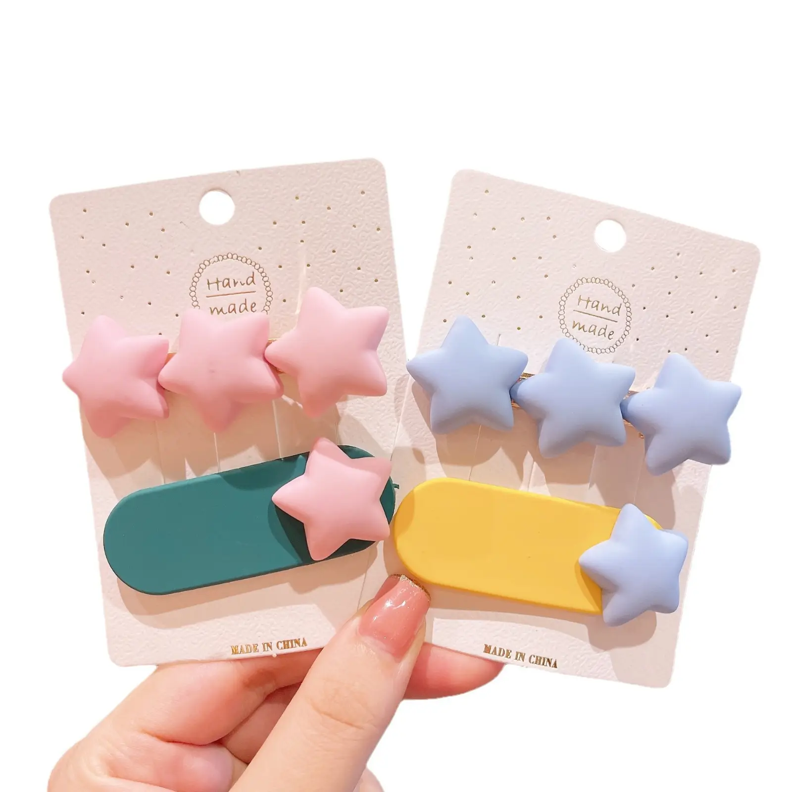 Cute Green & Orange Hair Pins for Girls Kids