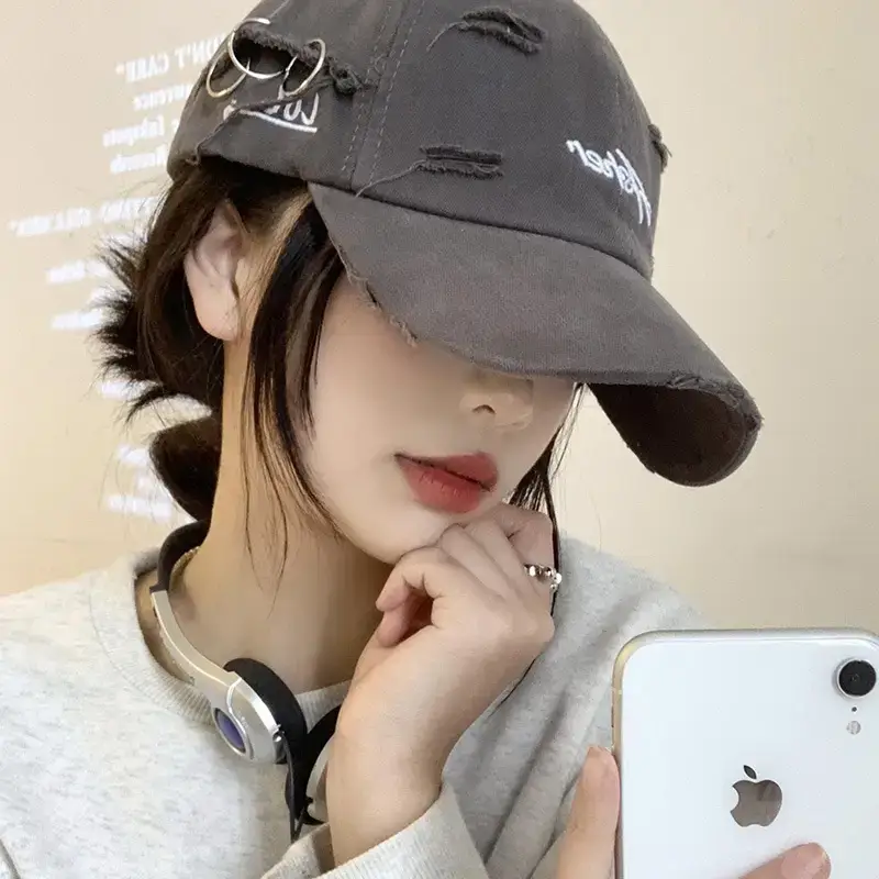 Women's Embroidered Baseball Cap Wide Brim Casual Wear