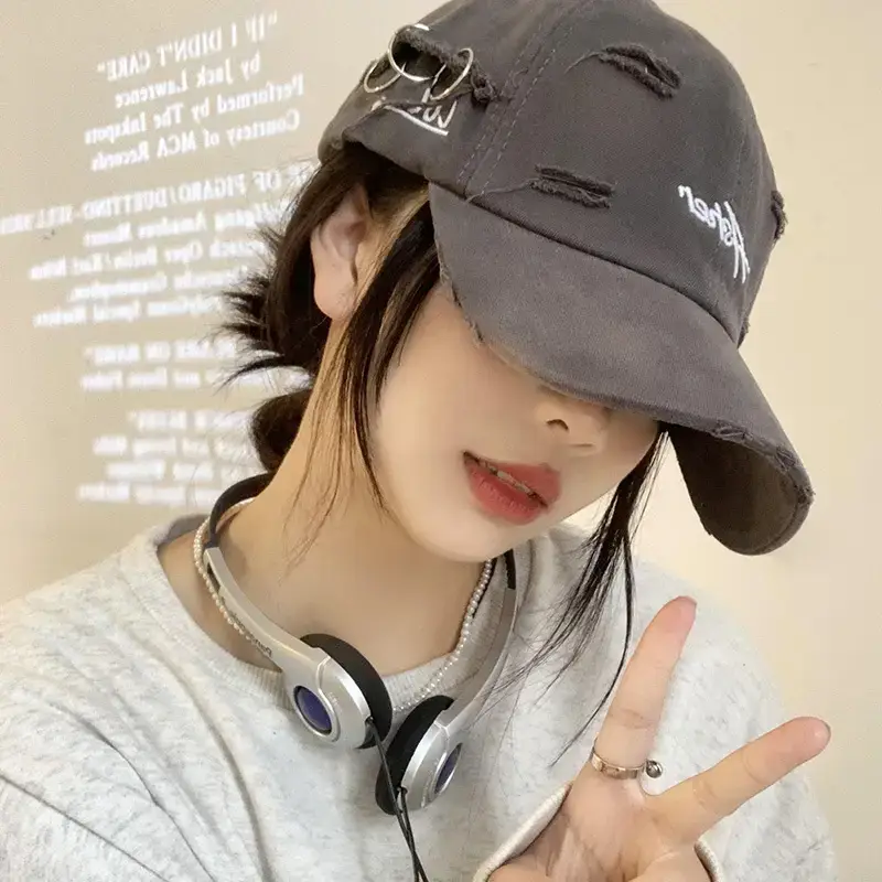 Women's Embroidered Baseball Cap Wide Brim Casual Wear