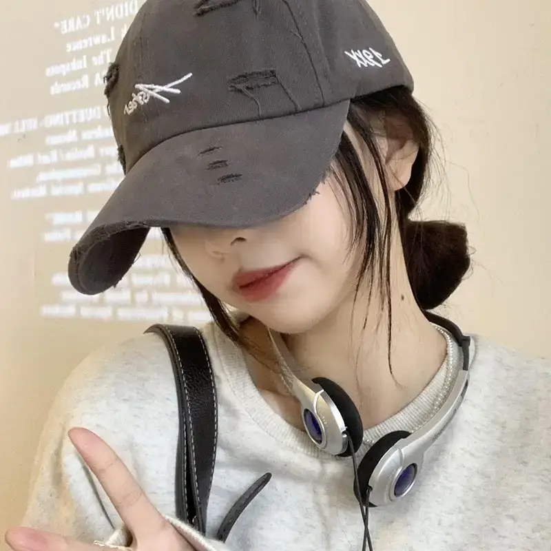 Women's Embroidered Baseball Cap Wide Brim Casual Wear