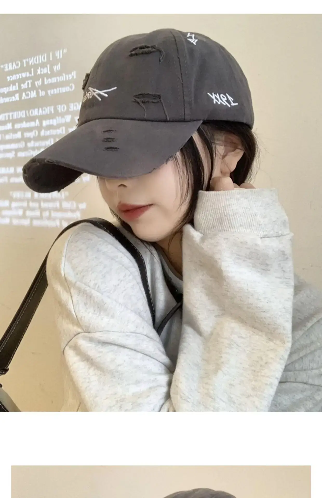 Women's Embroidered Baseball Cap Wide Brim Casual Wear — feature 5