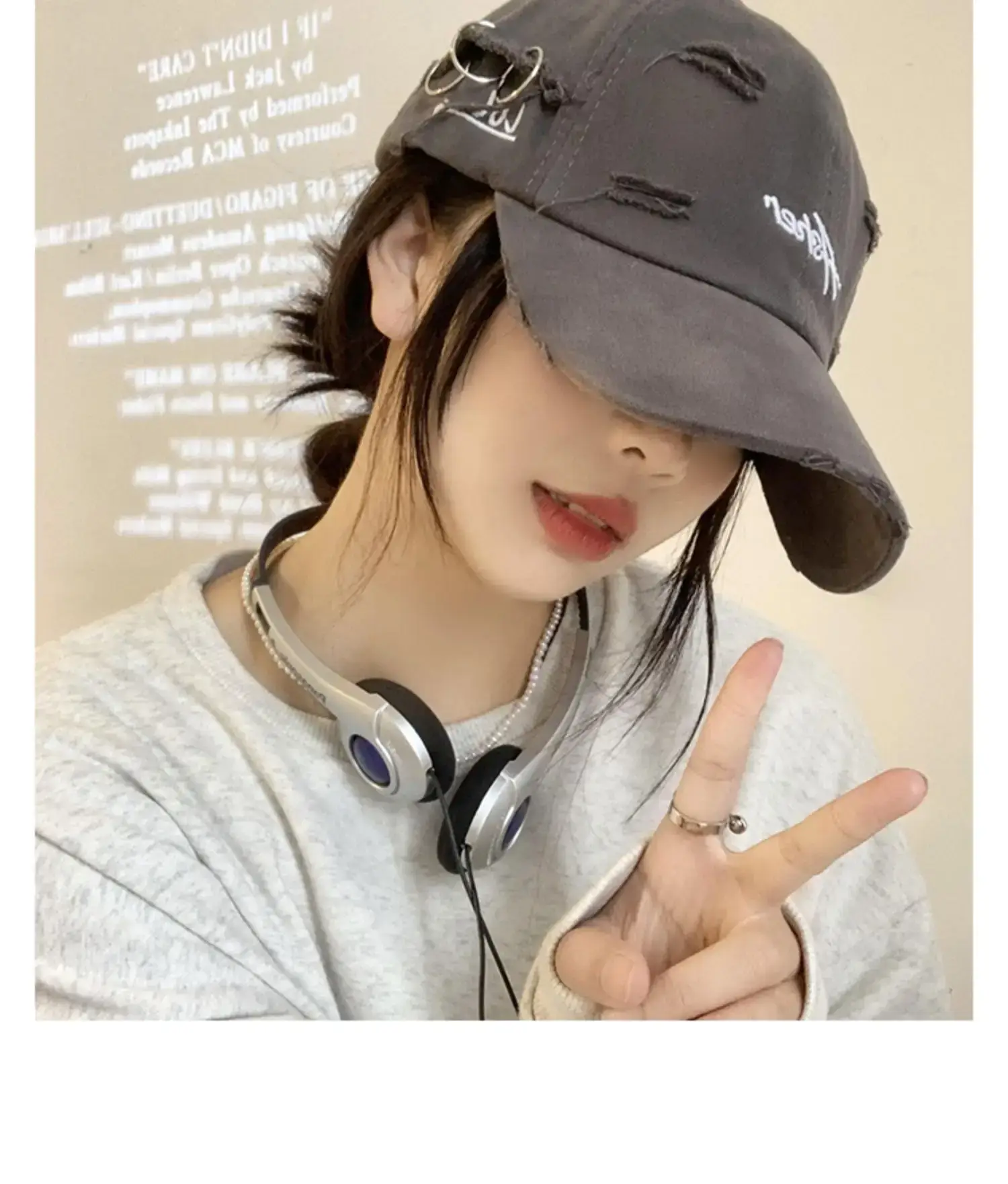 Women's Embroidered Baseball Cap Wide Brim Casual Wear — feature 6