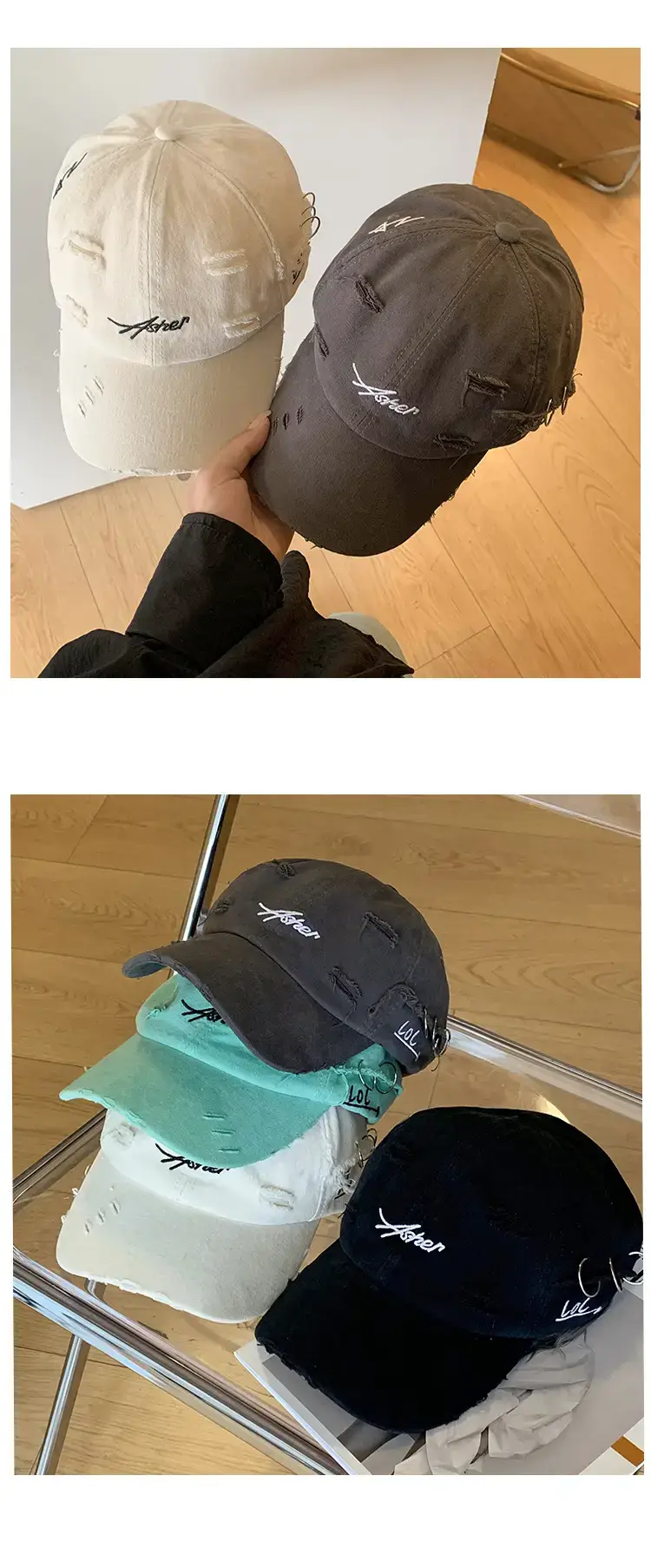 Women's Embroidered Baseball Cap Wide Brim Casual Wear — feature 9
