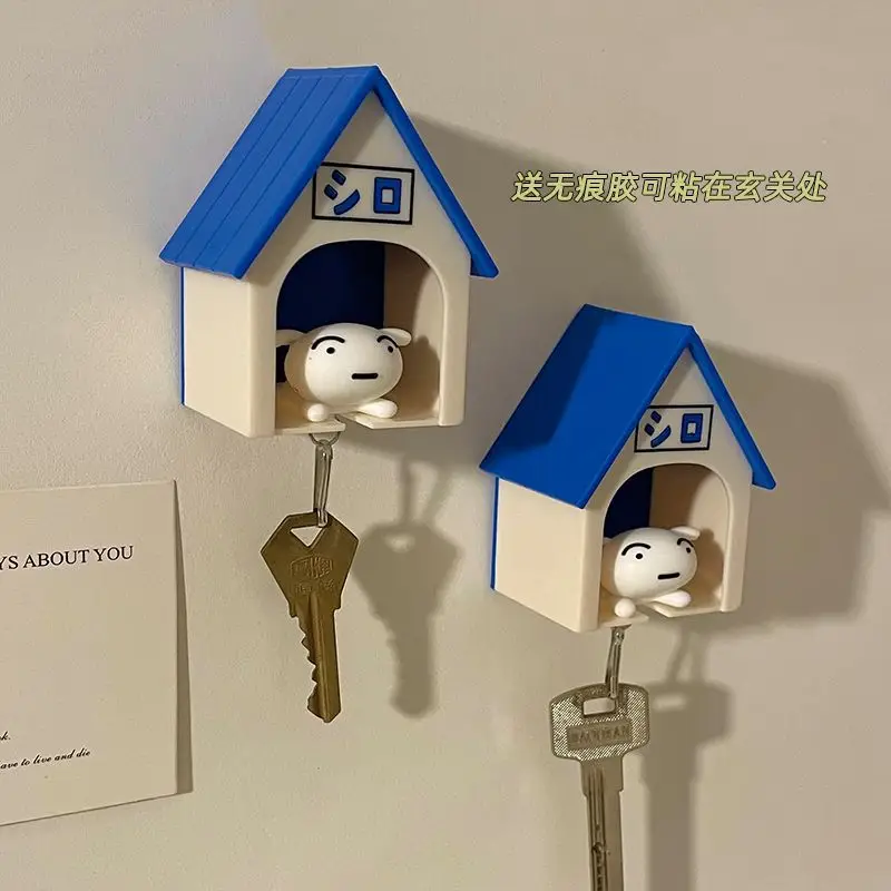 Small White Key Chain Crayon Decorative House Hanger - Image 4