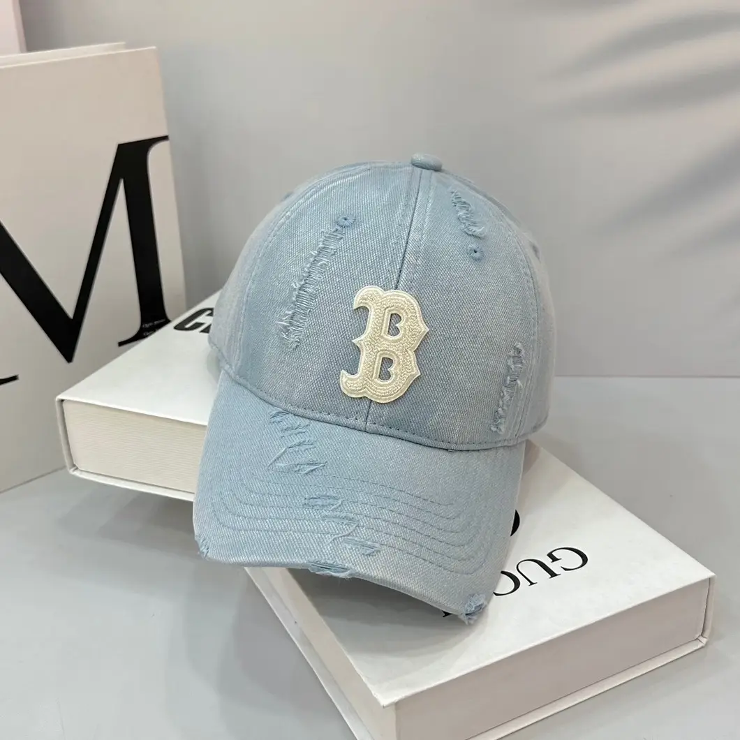 Black Embroidered Baseball Cap with Curved Eaves - Image 8