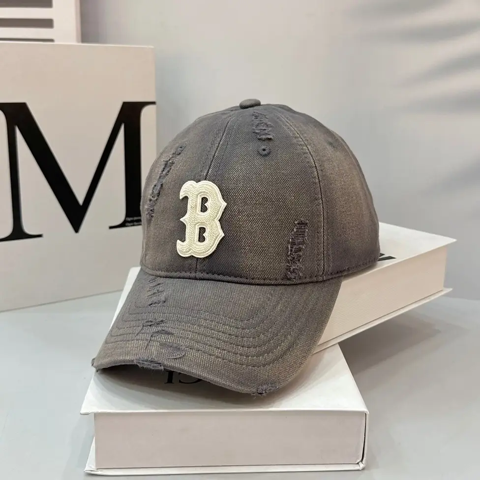 Black Embroidered Baseball Cap with Curved Eaves - Image 11