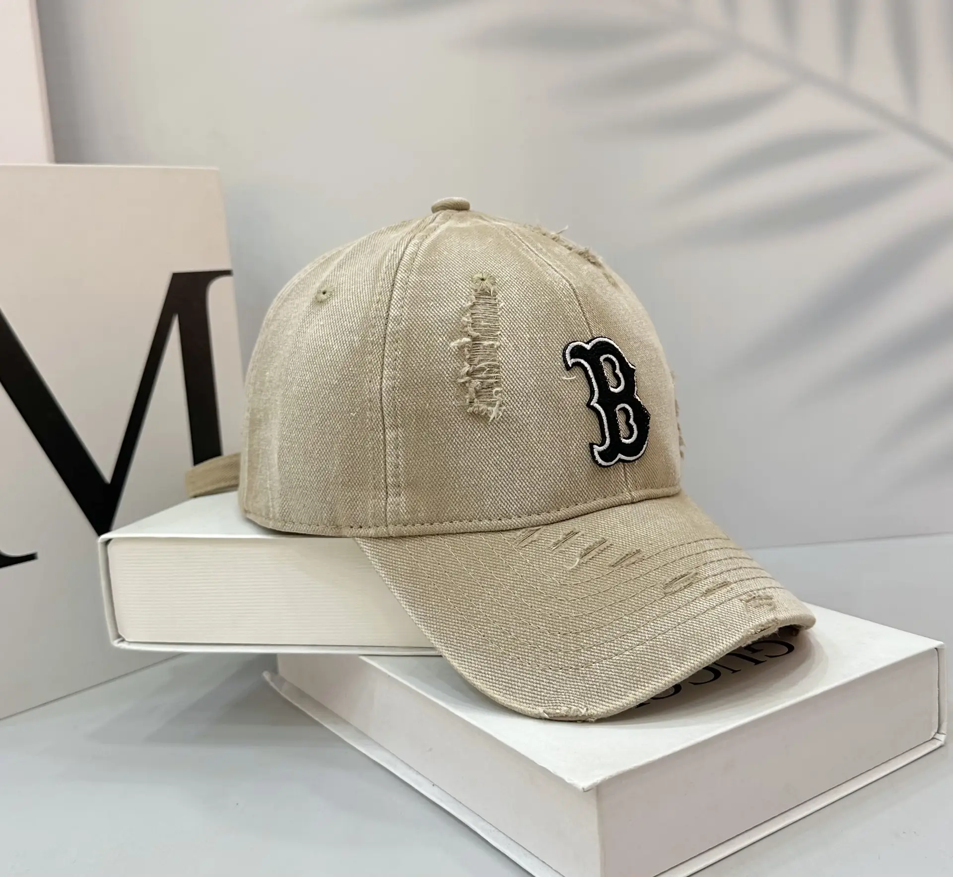 Black Embroidered Baseball Cap with Curved Eaves - Image 4