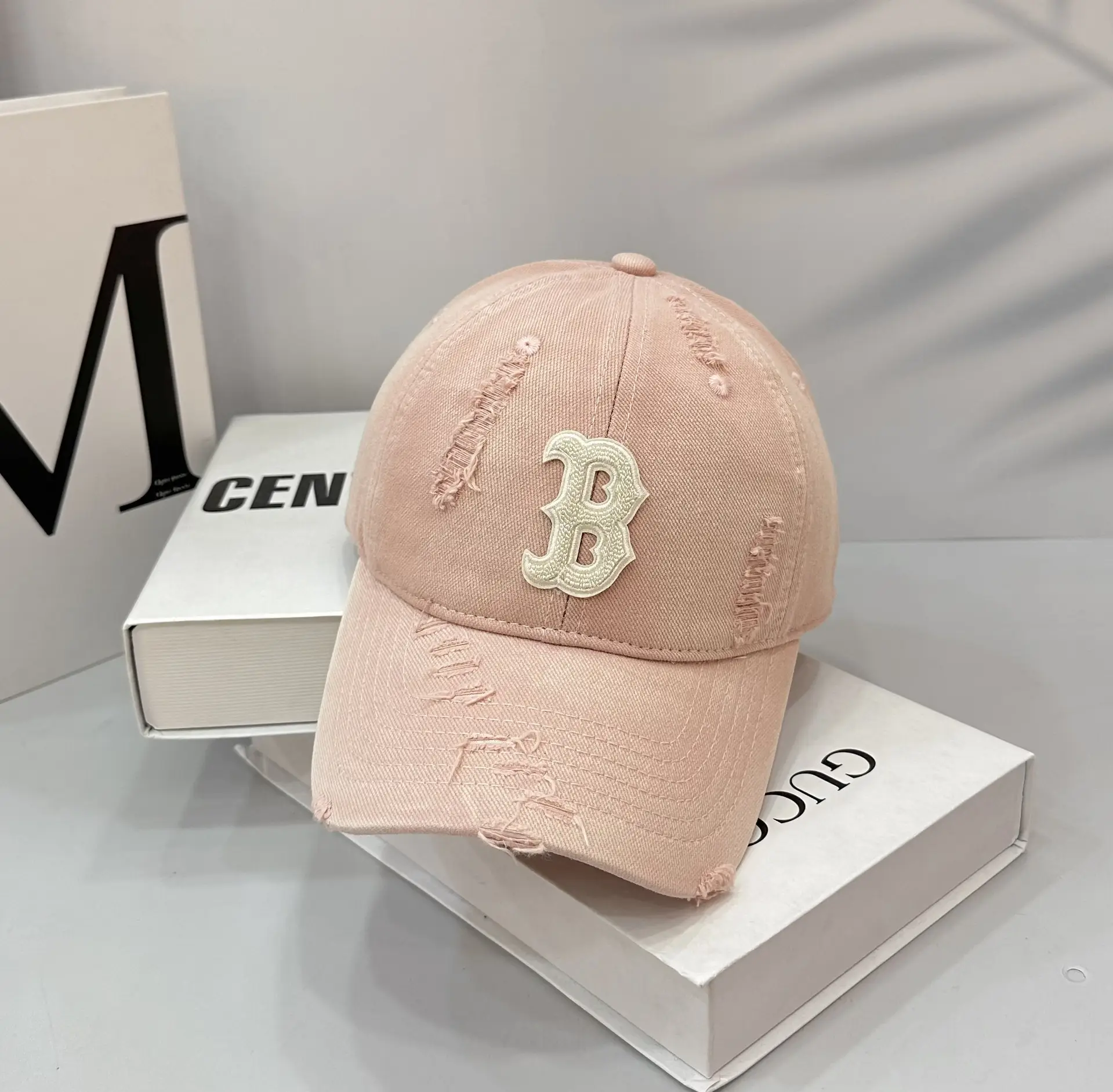 Black Embroidered Baseball Cap with Curved Eaves - Image 6