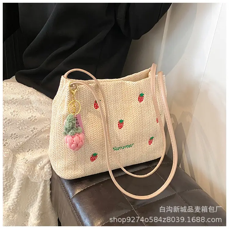 Summer Straw Embroidered Shoulder Bag for Women — feature 14
