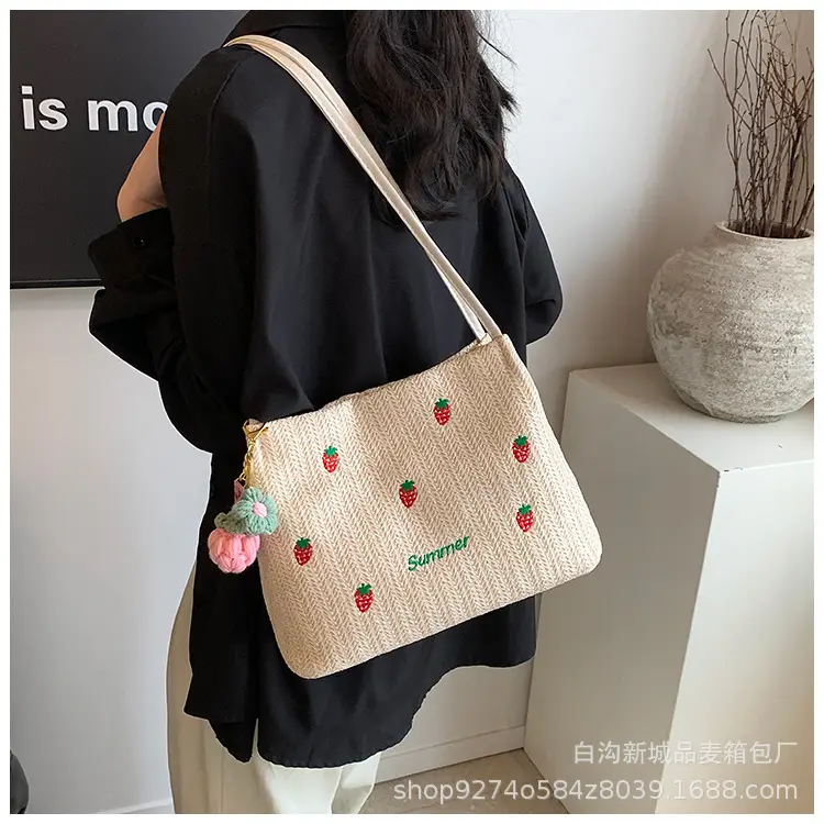 Summer Straw Embroidered Shoulder Bag for Women — feature 15