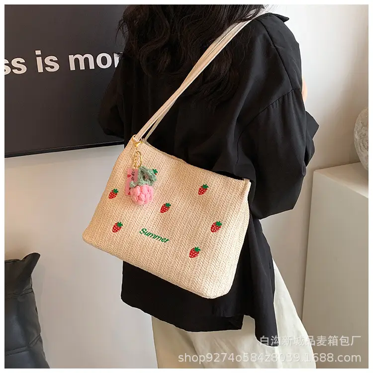 Summer Straw Embroidered Shoulder Bag for Women — feature 16