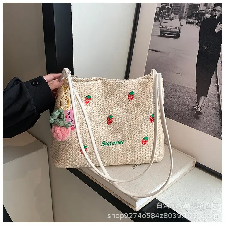 Summer Straw Embroidered Shoulder Bag for Women — feature 18