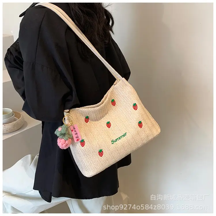 Summer Straw Embroidered Shoulder Bag for Women — feature 19