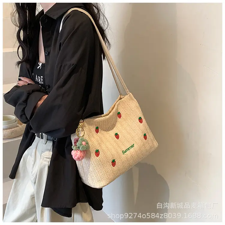 Summer Straw Embroidered Shoulder Bag for Women — feature 20