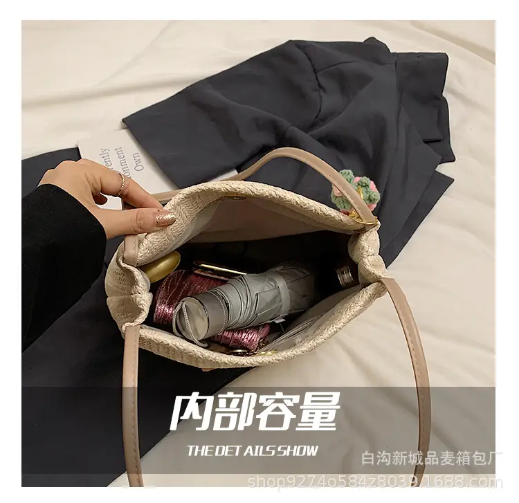 Summer Straw Embroidered Shoulder Bag for Women — feature 6