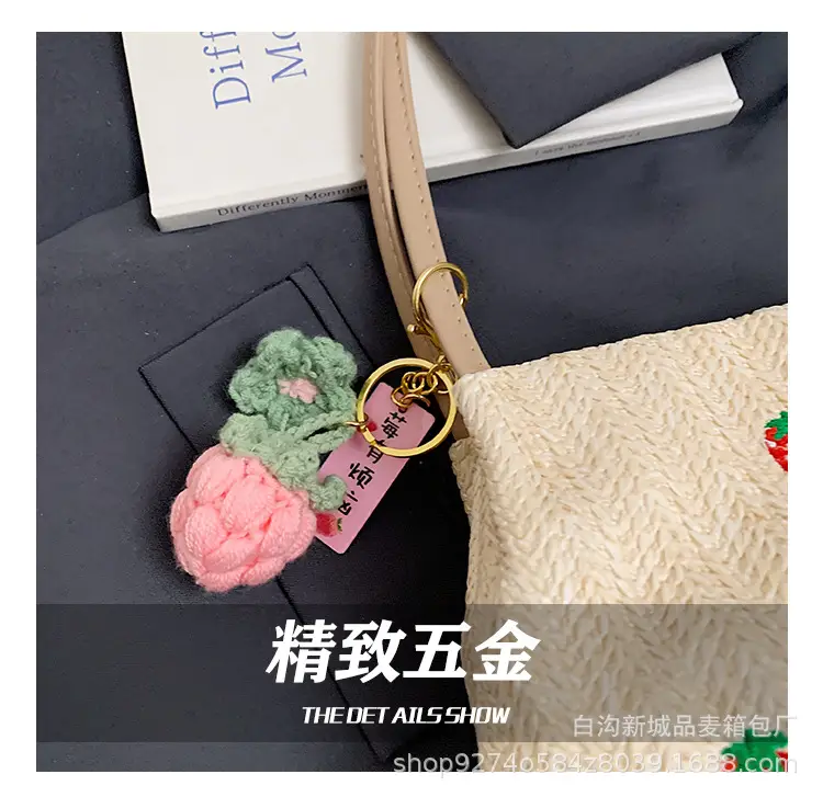 Summer Straw Embroidered Shoulder Bag for Women — feature 7