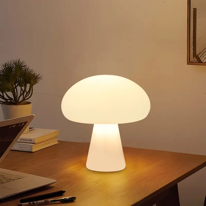 Ins Middle Danish Cream Mushroom Table Lamp