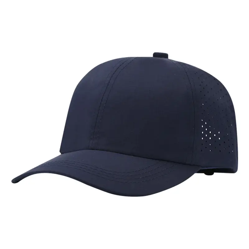 Men Navy Blue Mesh Baseball Cap with Print - Image 10