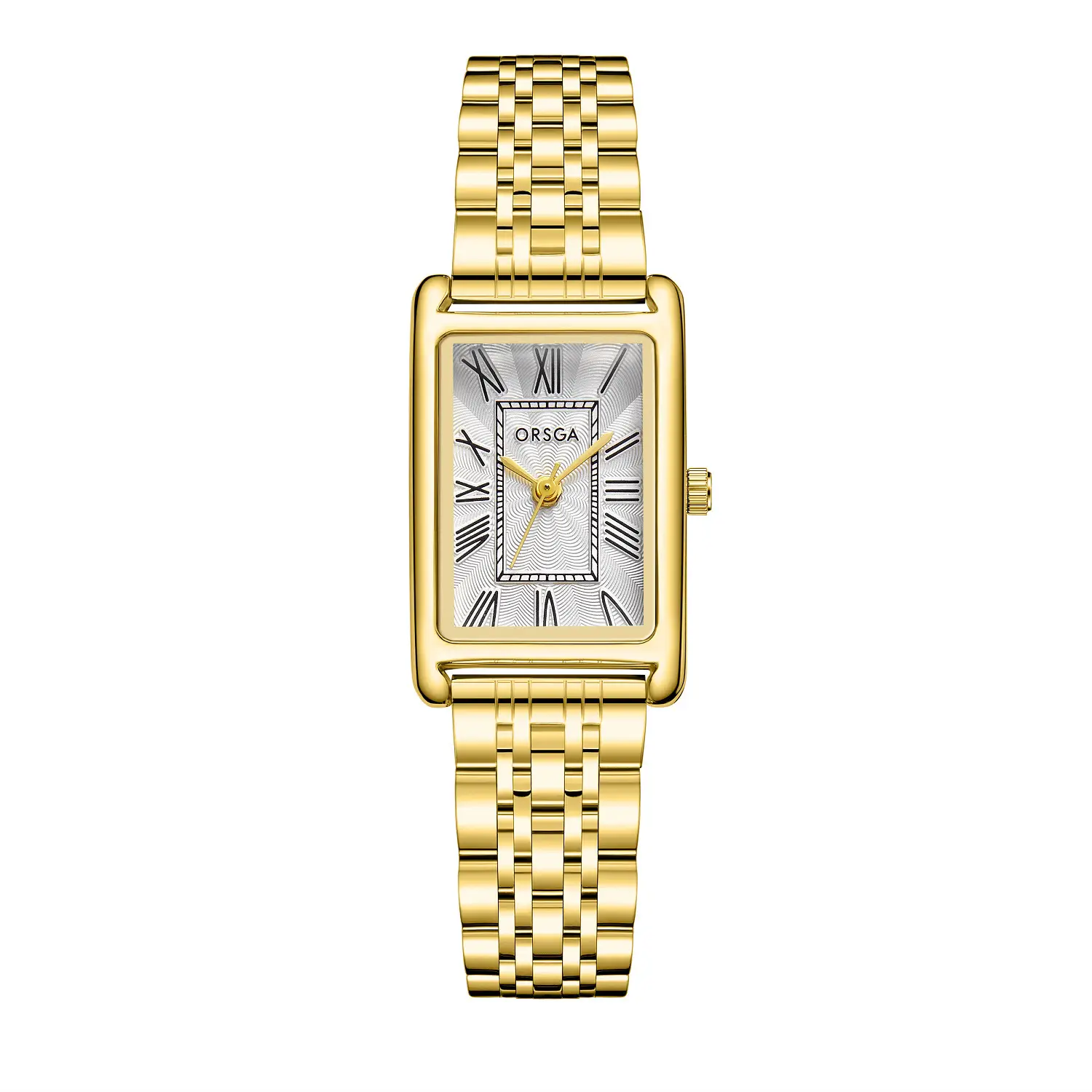 Women's Small Square Gold Watch with Black Strap - Image 11