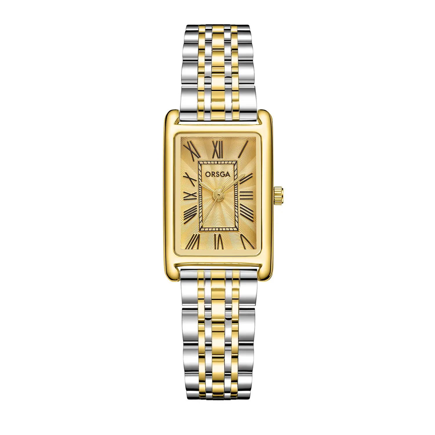 Women's Small Square Gold Watch with Black Strap - Image 12