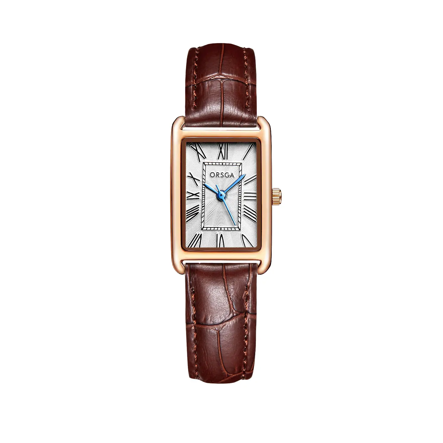 Women's Small Square Gold Watch with Black Strap - Image 4