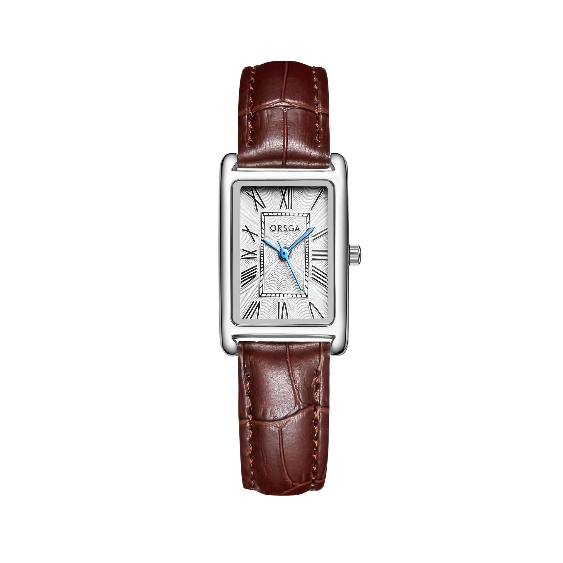 Women's Small Square Gold Watch with Black Strap - Image 7