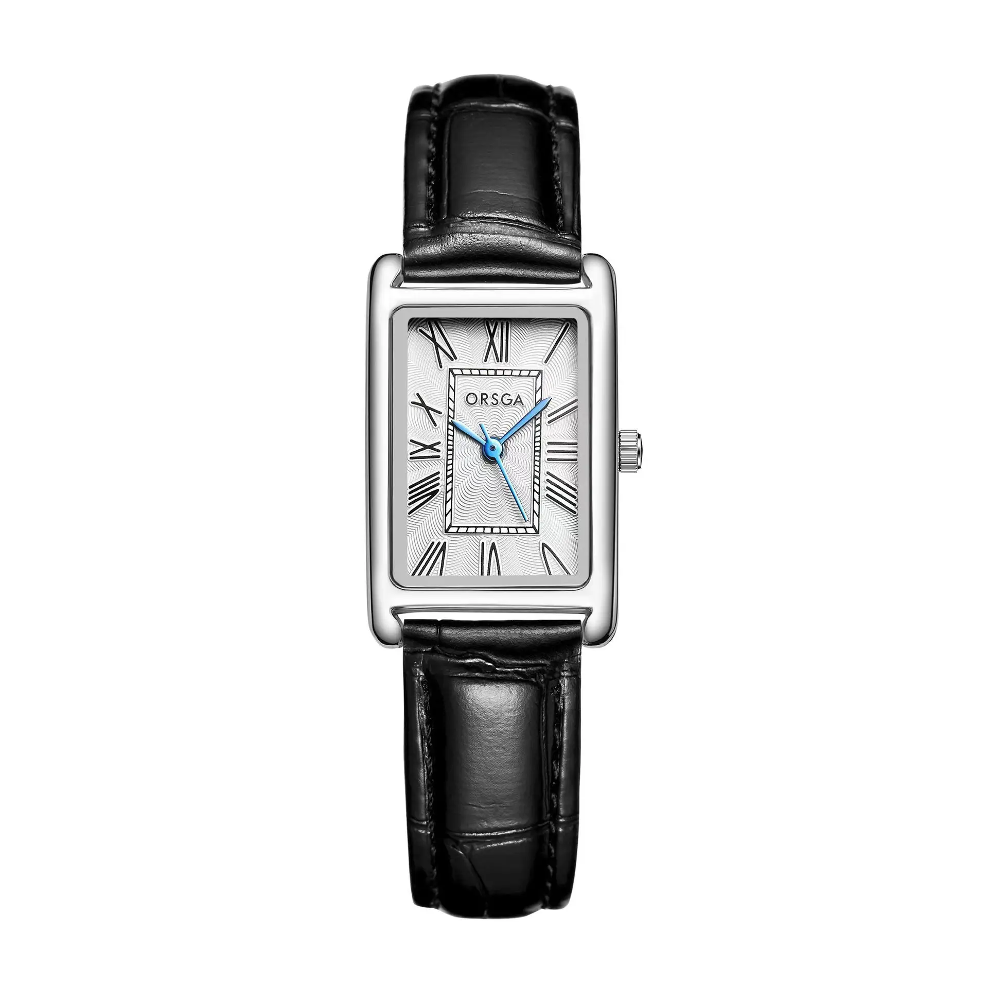 Women's Small Square Gold Watch with Black Strap - Image 9