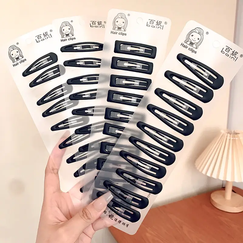 Black Hairpins for Women - 10 Pcs Clip Hair Clips