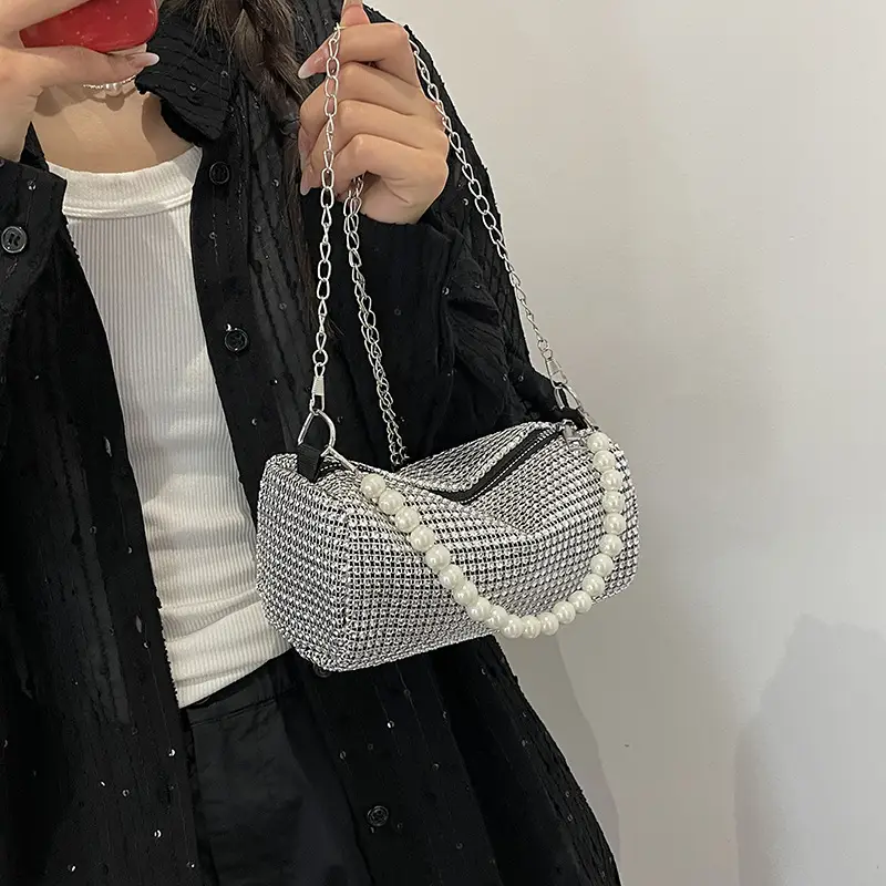 Black Pearl Chain Shoulder Bag for Women 2024 - Image 4