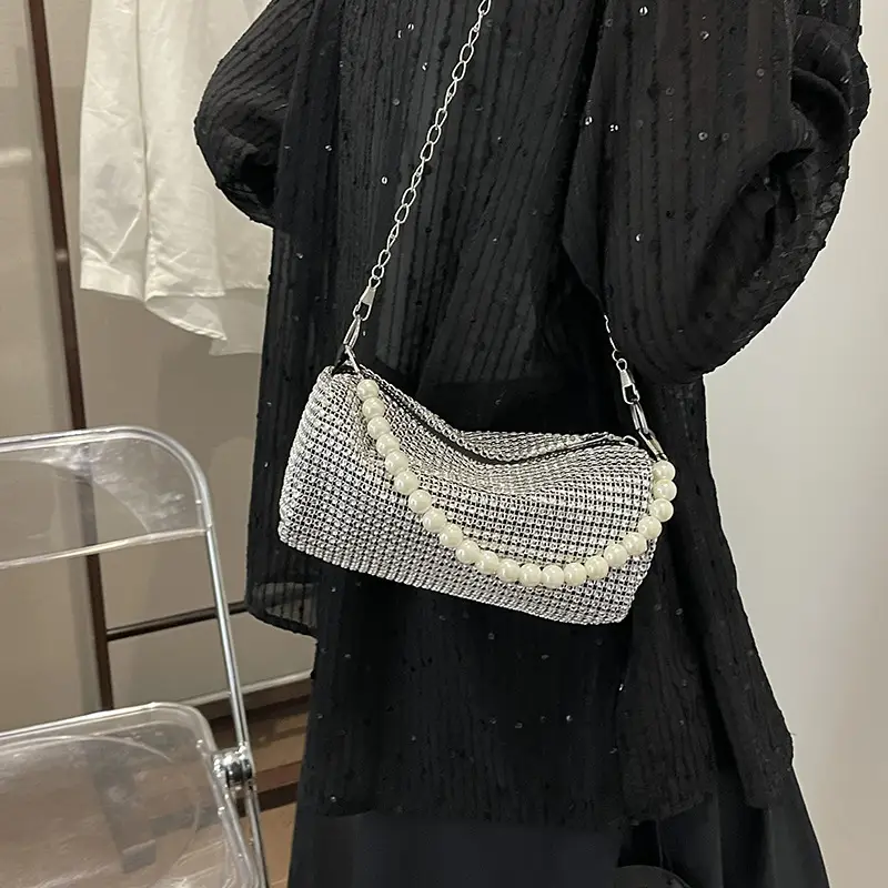 Black Pearl Chain Shoulder Bag for Women 2024 - Image 6