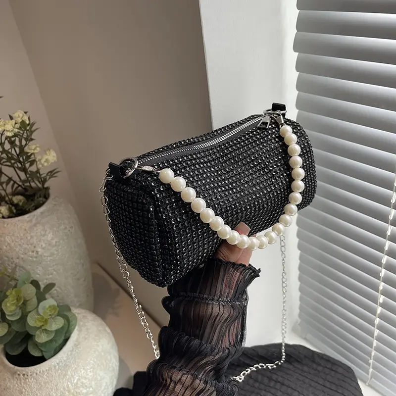 Black Pearl Chain Shoulder Bag for Women 2024 - Image 2