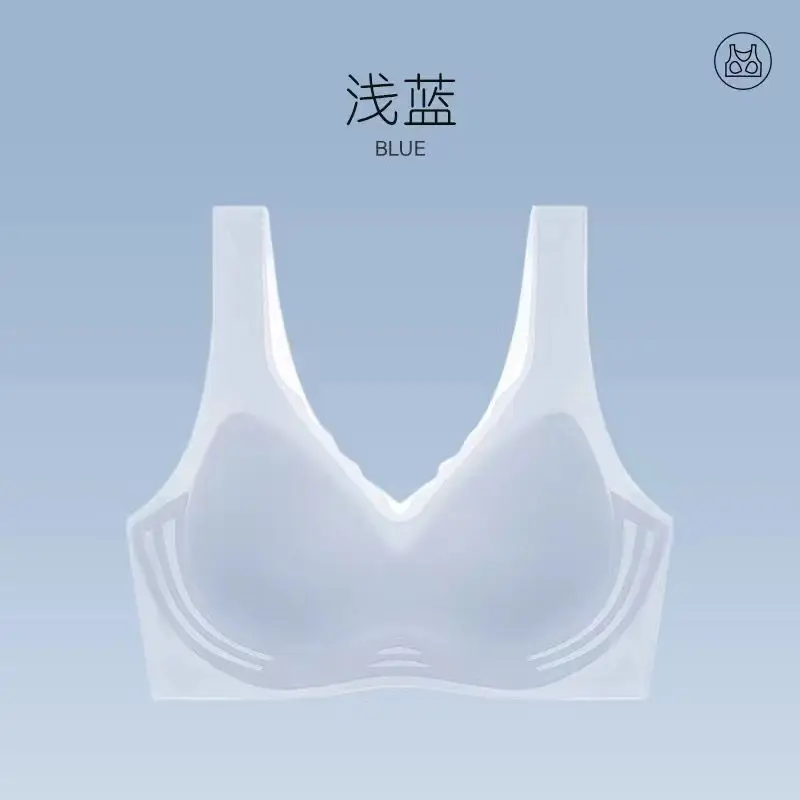 Cool Sense Traceless Underwear Women's Summer Ultra-thin Summer Small Chest Push-up Bra No Steel Ring Vest Sports Bra