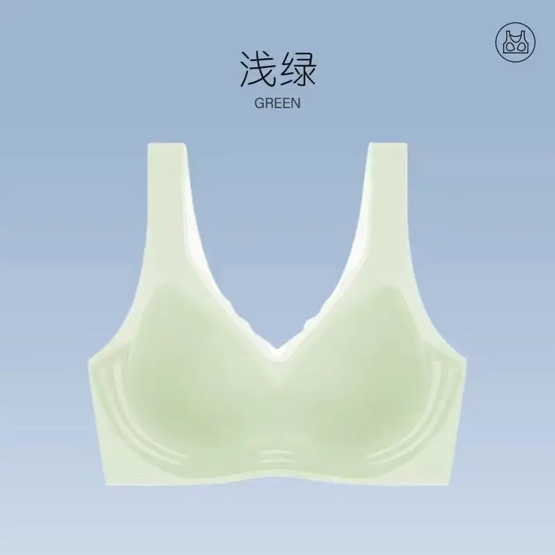 Cool Sense Traceless Underwear Women's Summer Ultra-thin Summer Small Chest Push-up Bra No Steel Ring Vest Sports Bra
