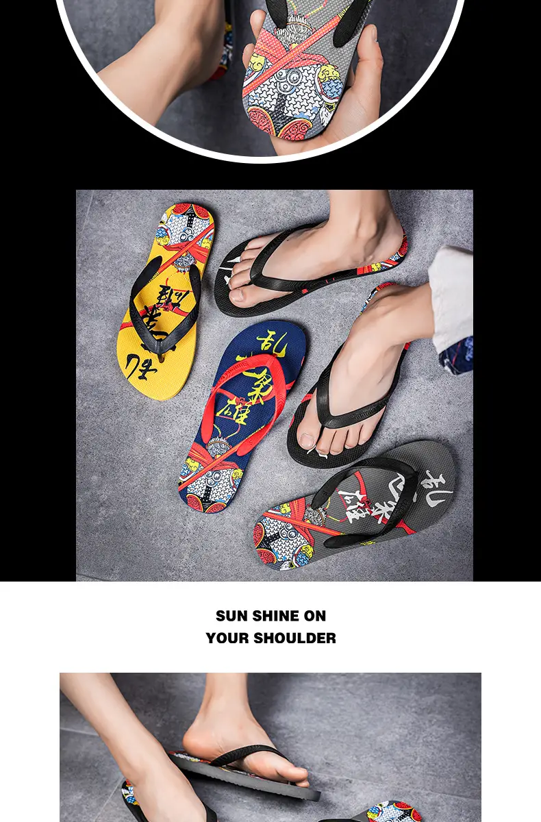 Summer New Korean Style Flip-Flops for Men, Non-Slip Soft Bottom, Outdoor Wear, Travel Wear-Resistant Beach Sandals and Slippers Wholesale — feature 10