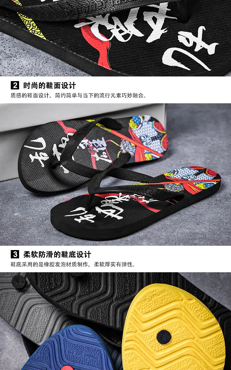 Summer New Korean Style Flip-Flops for Men, Non-Slip Soft Bottom, Outdoor Wear, Travel Wear-Resistant Beach Sandals and Slippers Wholesale — feature 4