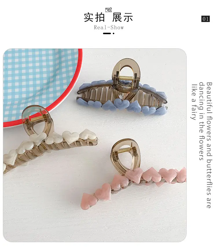 Oversized Heart Hairpin Clip for Women 13cm — feature 3