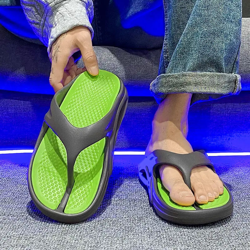 Vietnam Flip-Flops Men Sandals Orange Black Lightweight Beach Shoes