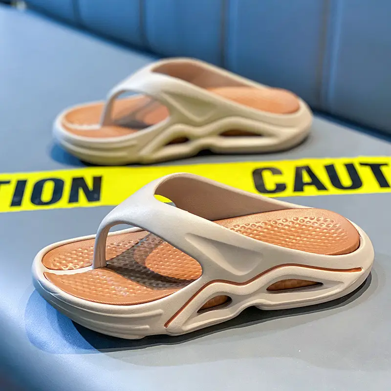 Vietnam Flip-Flops Men Sandals Orange Black Lightweight Beach Shoes